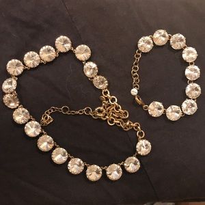 Crystal bracelet and necklace set
